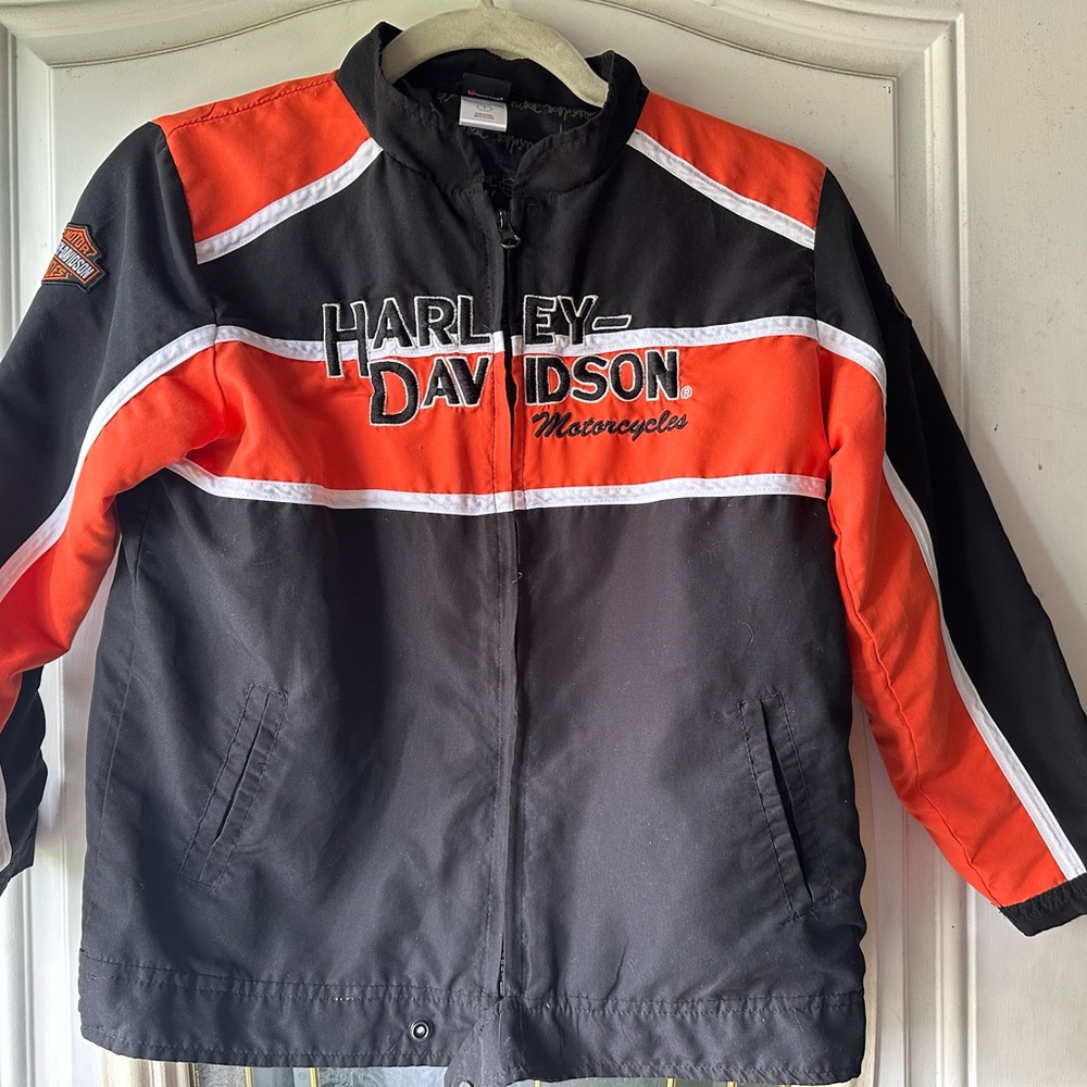 Harley-Davidson Black and Orange Sport Jacket Weather-Resistant